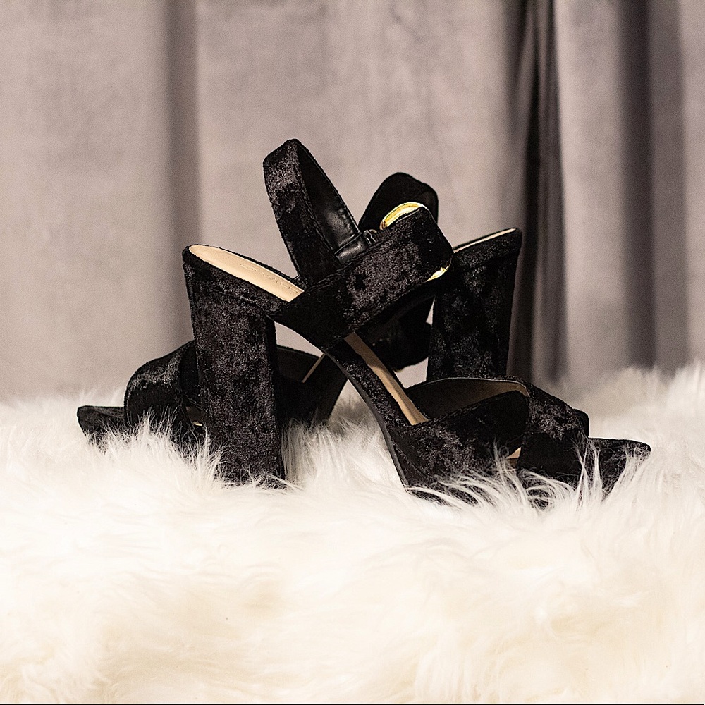 Black Velvet Platform Heels